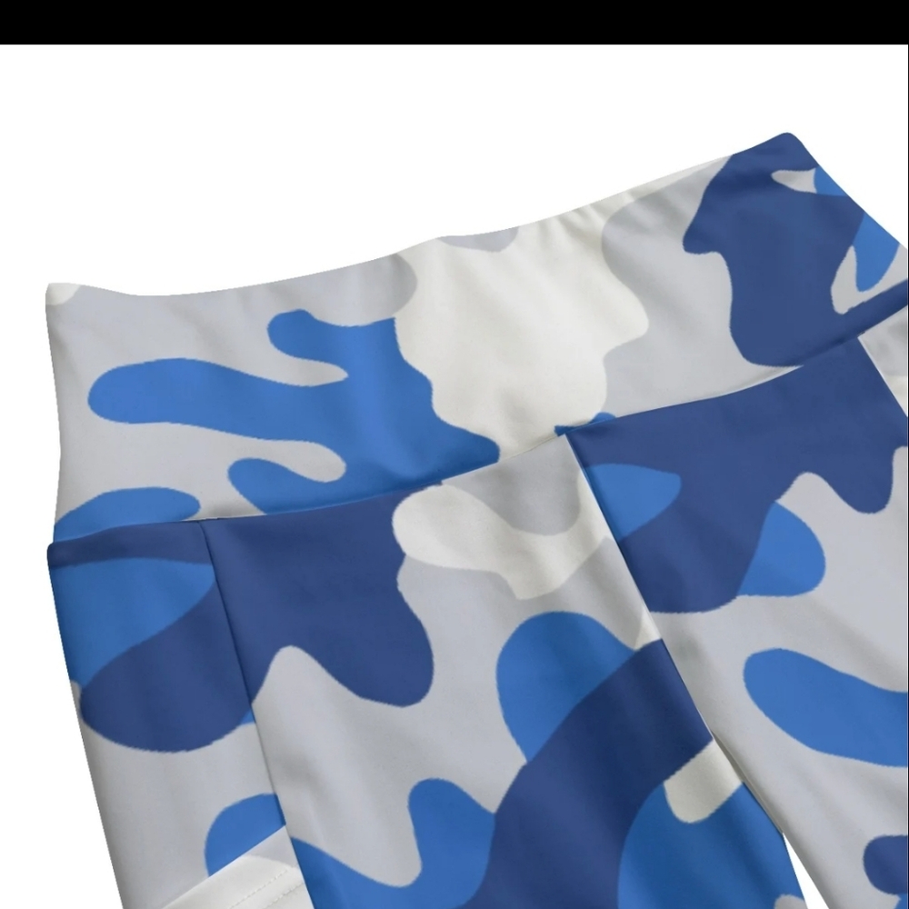 Blue Camouflage Women Leggings - Picture 4 of 4